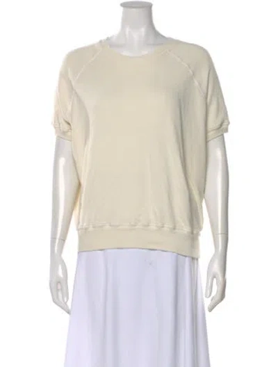 Pre-owned The Great Crew Neck Short Sleeve Sweatshirt In Neutral