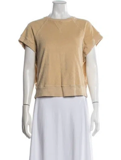 Pre-owned The Great Crew Neck Short Sleeve Sweatshirt In Neutral