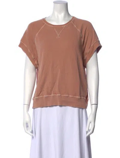 Pre-owned The Great Crew Neck Short Sleeve Sweatshirt In Orange