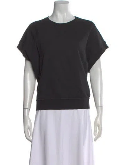 Pre-owned The Great Crew Neck Short Sleeve Sweatshirt W/ Tags In Black