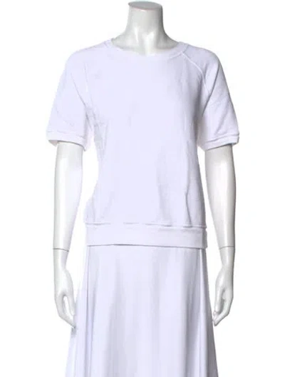 Pre-owned The Great Crew Neck Short Sleeve Sweatshirt In White