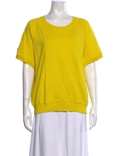 Pre-owned The Great Crew Neck Short Sleeve Sweatshirt In Yellow