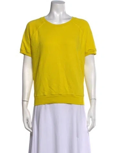 Pre-owned The Great Crew Neck Short Sleeve Sweatshirt In Yellow
