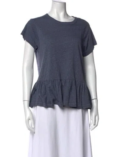 Pre-owned The Great Crew Neck Short Sleeve Top In Blue
