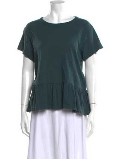 Pre-owned The Great Crew Neck Short Sleeve Top In Green