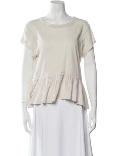 Pre-owned The Great Crew Neck Short Sleeve Top In Neutral