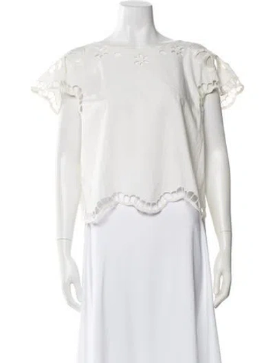 Pre-owned The Great Crew Neck Short Sleeve Top W/ Tags In White