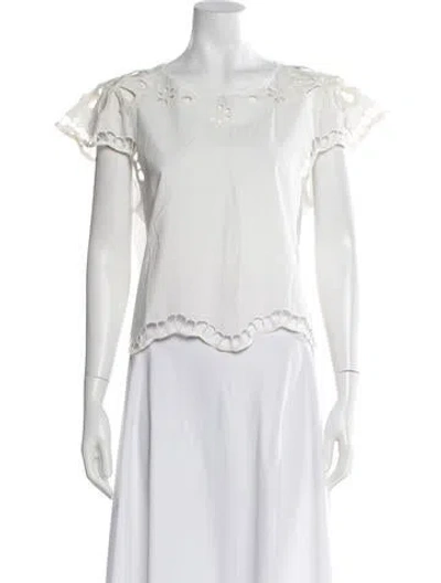 Pre-owned The Great Crew Neck Short Sleeve Top In White