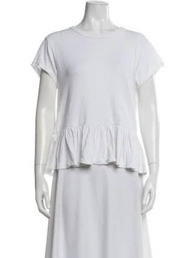 Pre-owned The Great Crew Neck Short Sleeve Top In White