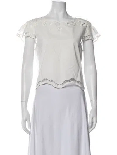 Pre-owned The Great Crew Neck Short Sleeve Top In White