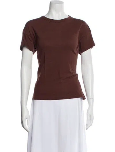 Pre-owned The Great Crew Neck Short Sleeve T-shirt In Brown