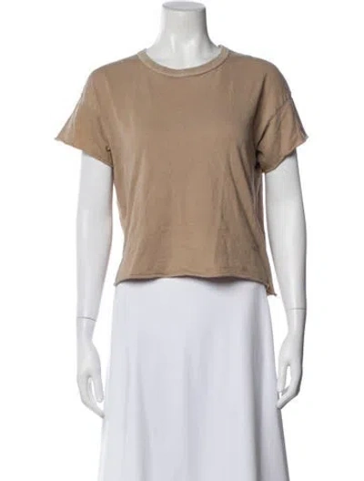 Pre-owned The Great Crew Neck Short Sleeve T-shirt In Brown