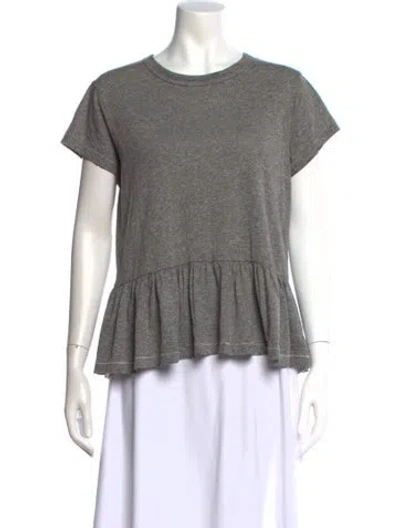 Pre-owned The Great Crew Neck Short Sleeve T-shirt In Gray