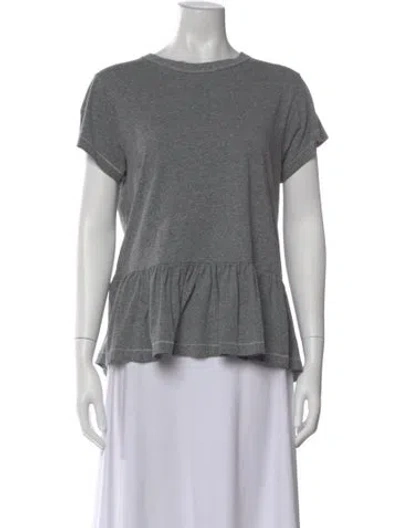 Pre-owned The Great Crew Neck Short Sleeve T-shirt In Gray