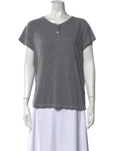 Pre-owned The Great Crew Neck Short Sleeve T-shirt In Grey