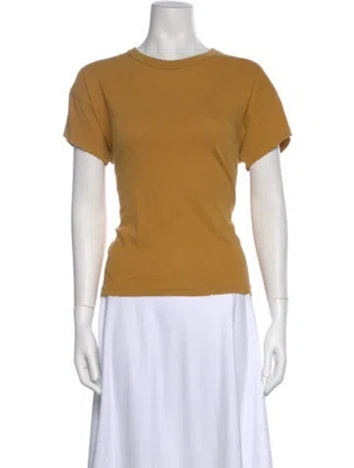 Pre-owned The Great Crew Neck Short Sleeve T-shirt In Yellow
