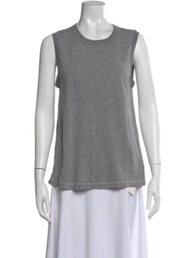 Pre-owned The Great Crew Neck Sleeveless T-shirt In Gray