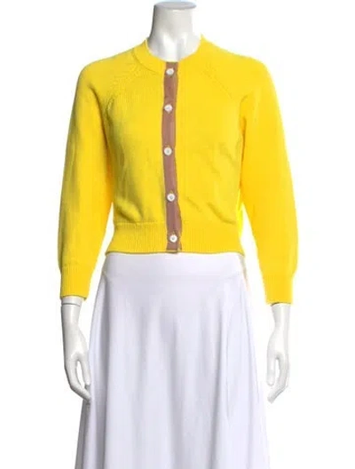 Pre-owned The Great Crew Neck Sweater In Yellow