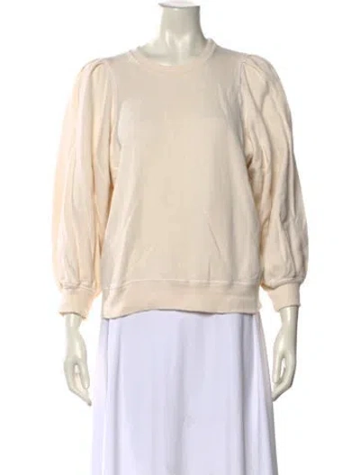 Pre-owned The Great Crew Neck Three-quarter Sleeve Sweatshirt In Neutral