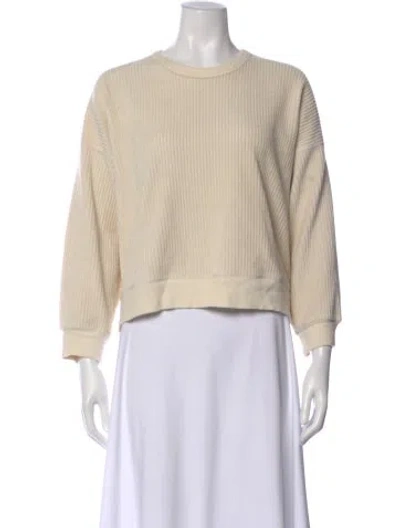 Pre-owned The Great Crew Neck Three-quarter Sleeve Sweatshirt In Neutral