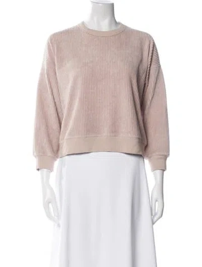 Pre-owned The Great Crew Neck Three-quarter Sleeve Sweatshirt In Pink