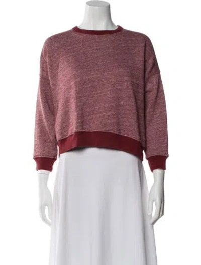 Pre-owned The Great Crew Neck Three-quarter Sleeve Sweatshirt In Red
