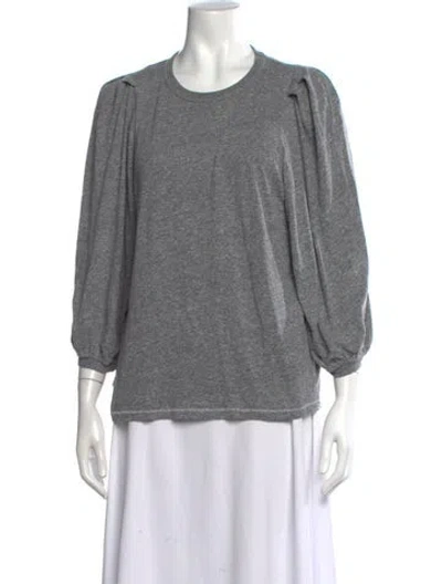 Pre-owned The Great Crew Neck Three-quarter Sleeve T-shirt In Gray