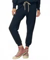 The Great Cropped Pull-on Sweatpants In True Navy In Blue