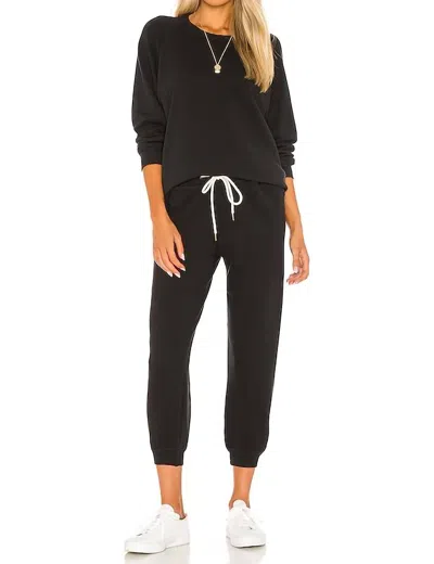 The Great Cropped Sweat Pants In Almost Black