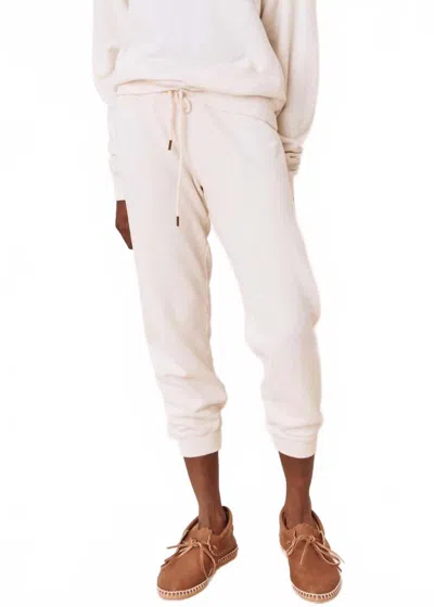 The Great Cropped Sweat Pants In Washed White In Multi