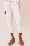 The Great Cropped Sweatpant In Washed White In Multi