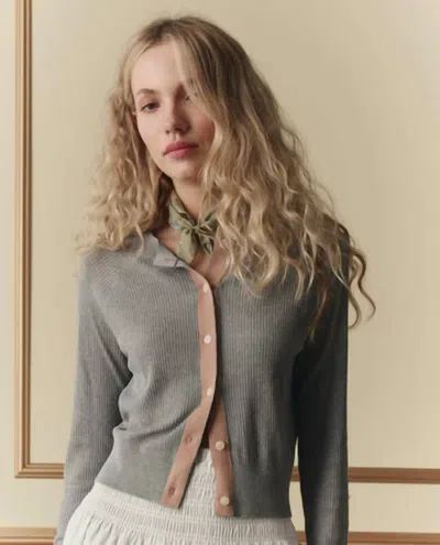 The Great Dainty Cardigan In Heather Grey In Gray