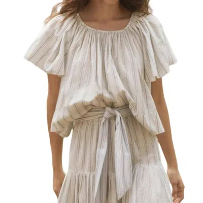 The Great Dale Top In Saltwater Stripe In Beige