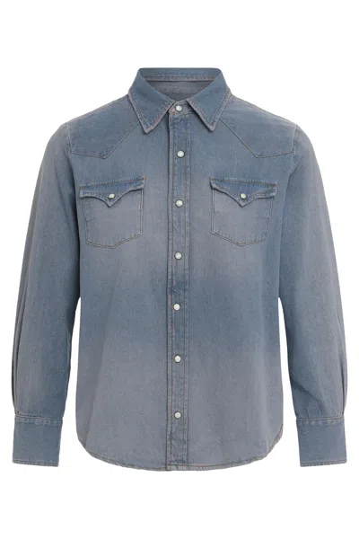 The Great Buttoned Denim Shirt In Blue