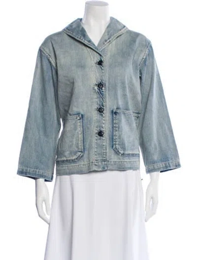 Pre-owned The Great Denim Jacket In Blue