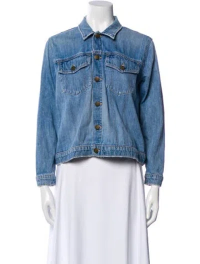 Pre-owned The Great Denim Jacket In Blue