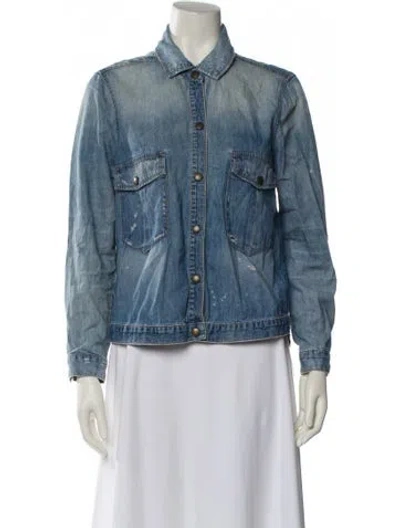 Pre-owned The Great Denim Jacket In Blue