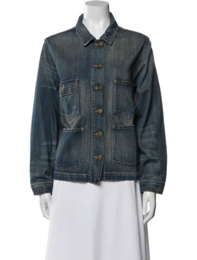 Pre-owned The Great Denim Jacket In Blue