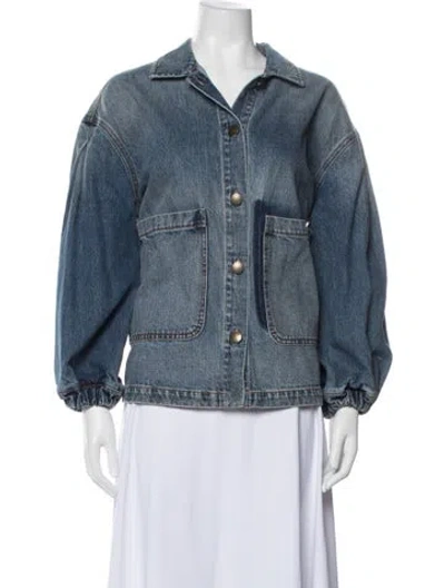 Pre-owned The Great Denim Jacket In Blue