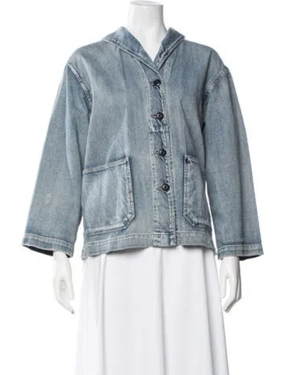 Pre-owned The Great Denim Jacket In Blue