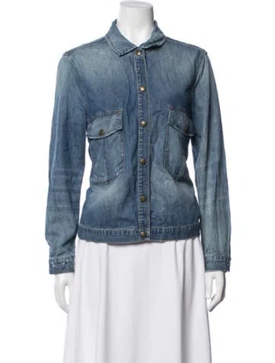 Pre-owned The Great Denim Jacket In Blue