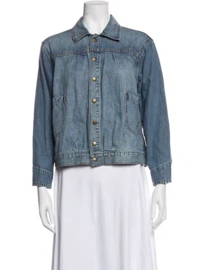 Pre-owned The Great Denim Jacket In Blue