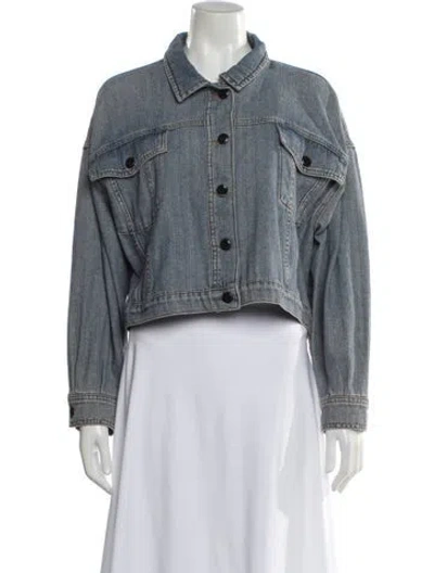 Pre-owned The Great Denim Jacket In Gray