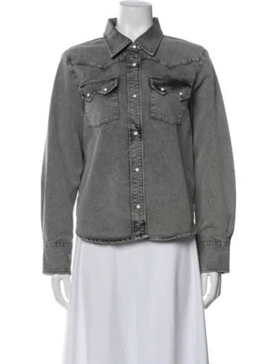 Pre-owned The Great Denim Jacket In Gray