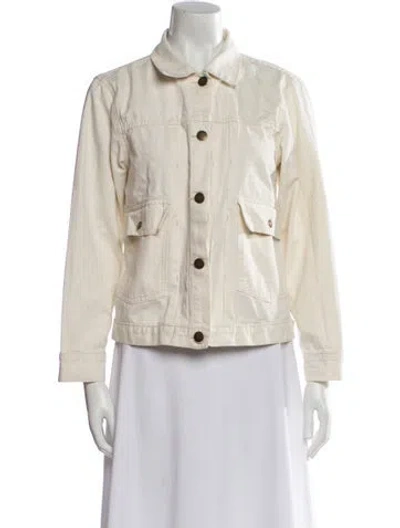 Pre-owned The Great Denim Jacket In White