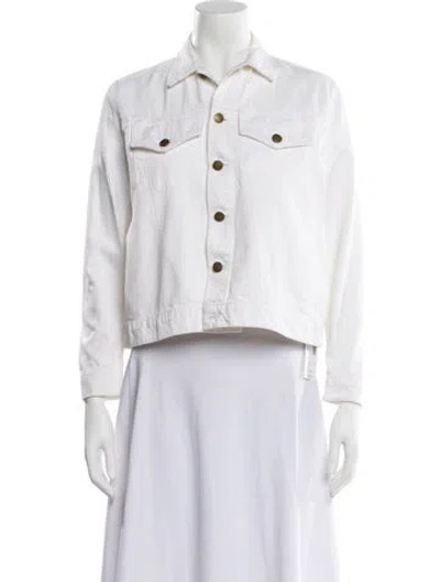 Pre-owned The Great Denim Jacket In White