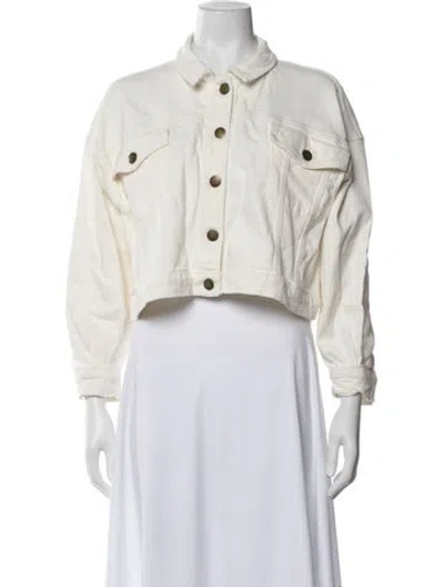 Pre-owned The Great Denim Jacket In White
