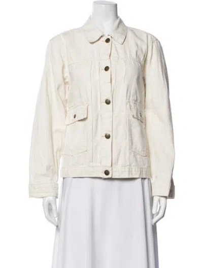 Pre-owned The Great Denim Jacket In White