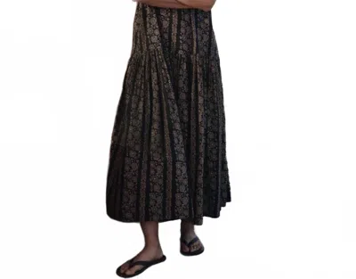 The Great Drop Waist Dress In Black And Cream Token Floral In Multi