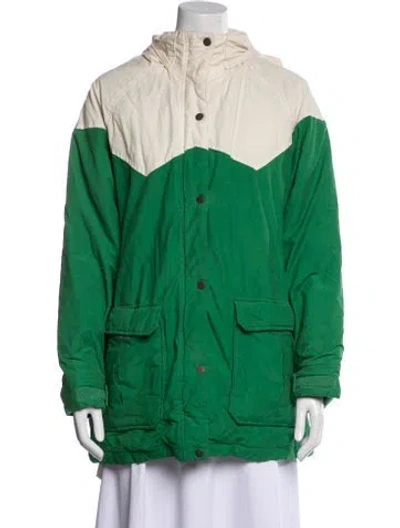 Pre-owned The Great + Eddie Bauer Colorblock Pattern Utility Jacket In Green